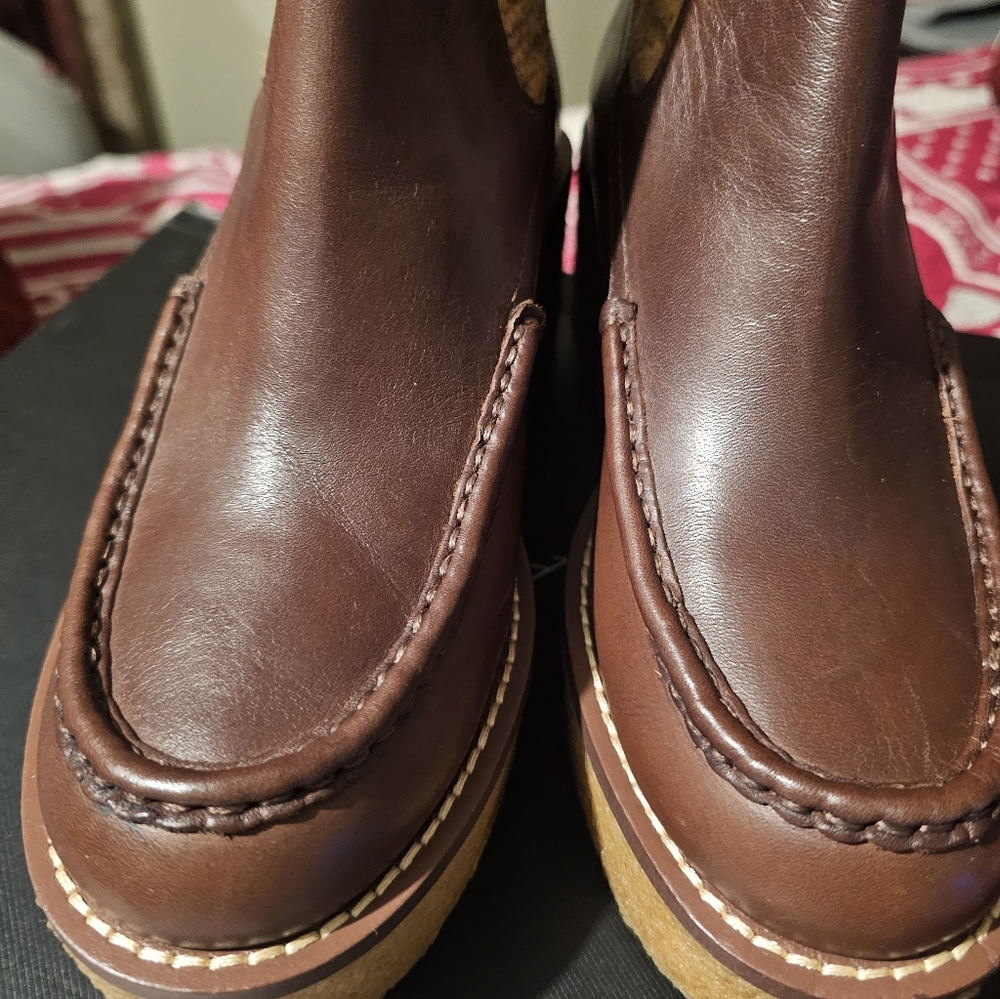 Coach Delaney Leather Saddle Booties Size 8 - Picture 13 of 14